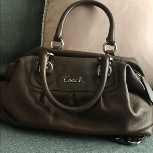 Leather brown coach bag